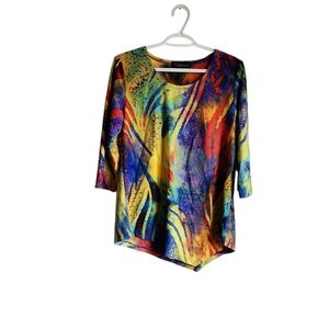 Creation Small Vibrant Multicolor Abstract Top